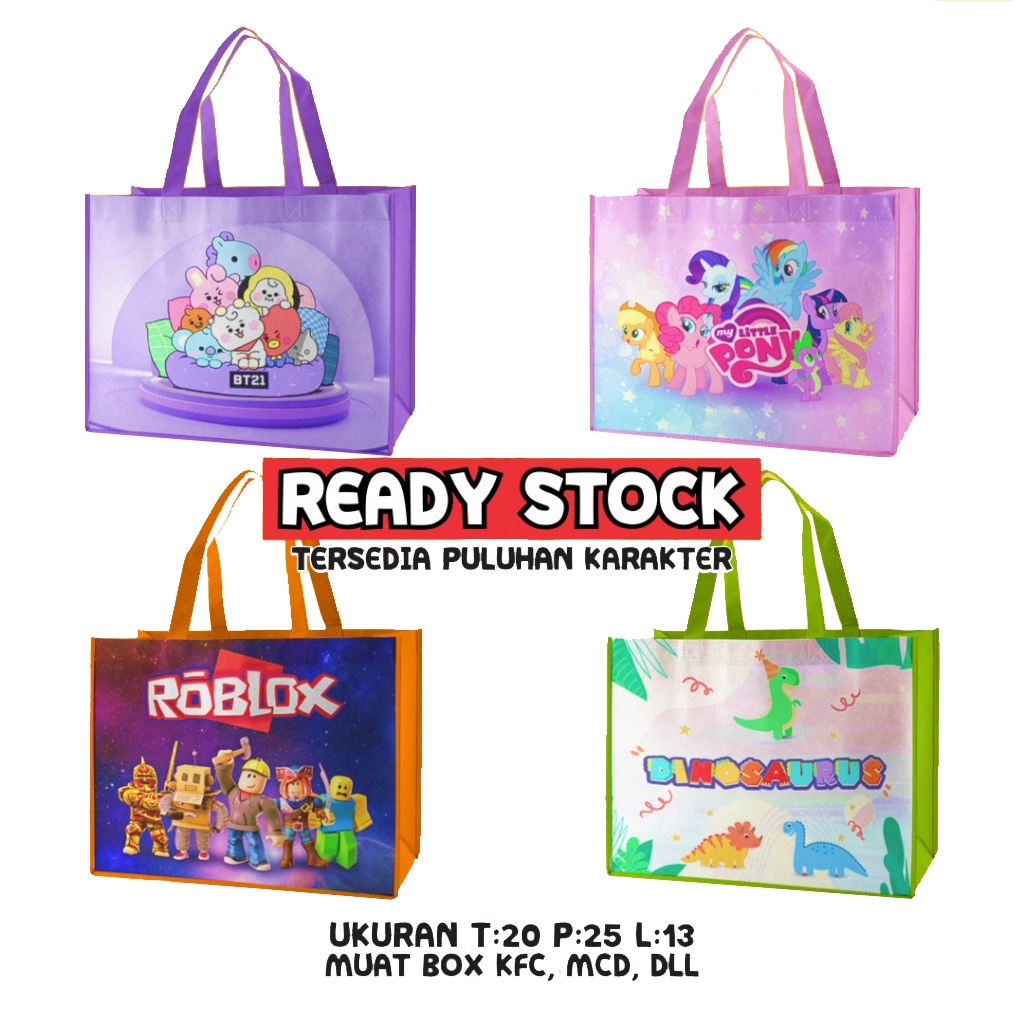 

Tas Ulang Tahun Karakter Anak Goodie Bag Tayo Spiderman Kuda Poni Dino Bingkisan Snack Souvenir Ultah