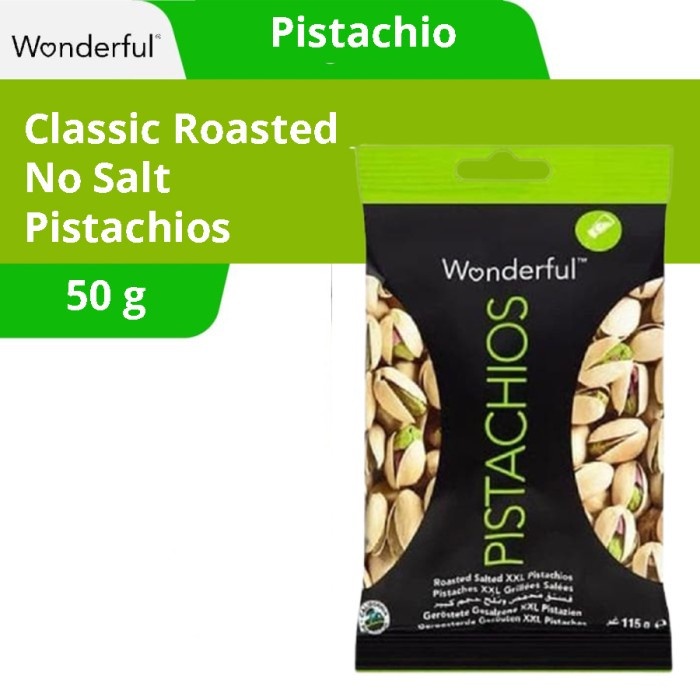 

Wonderful Classic Roasted No Salt Pistachios 50gr