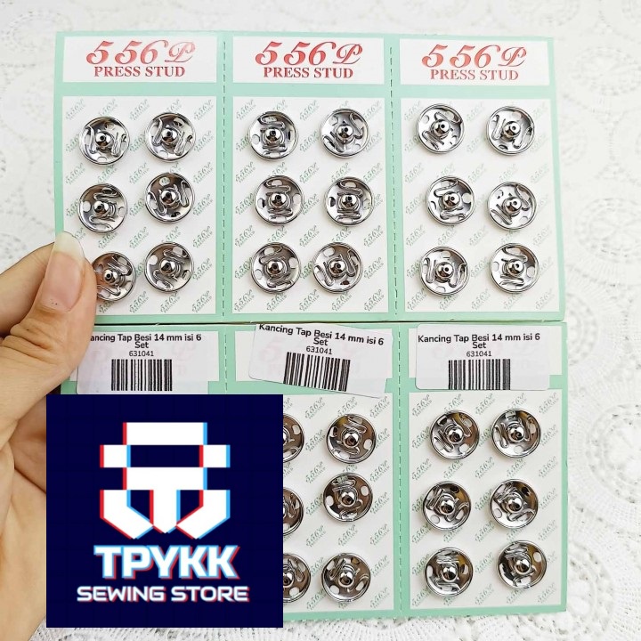 Kancing Cetet Jepret 14 mm Nikel 6 Pcs