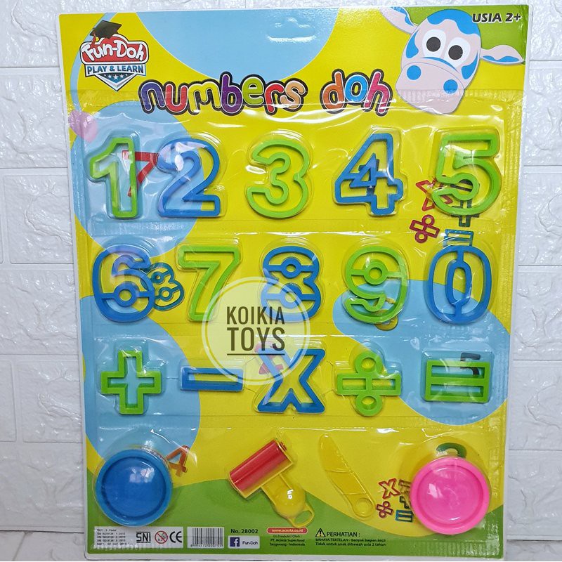 Mainan edukasi anak fun doh Angka dan Abjad words and numbers doh