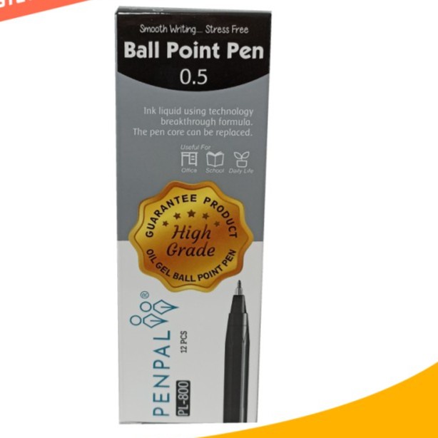 

Penpal Ballpen / Penpal Pulpen PL-800 [12 Pcs] - Hitam