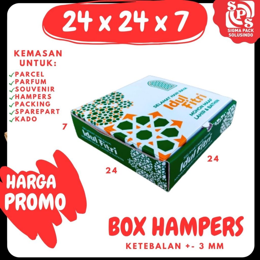 

Box Hampers 24x24x7 LD Parcel | Kardus Eid Mubarok | Box Idul fitri | Kemasan Kosmetik | Kado | Zigma Pack