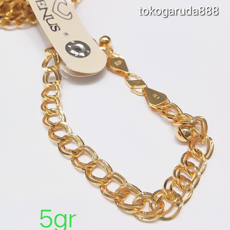 Rantai tangan gelang tali anak dan dewasa emas asli kadar 70% 700 holo korea lebar oval bulat besar 
