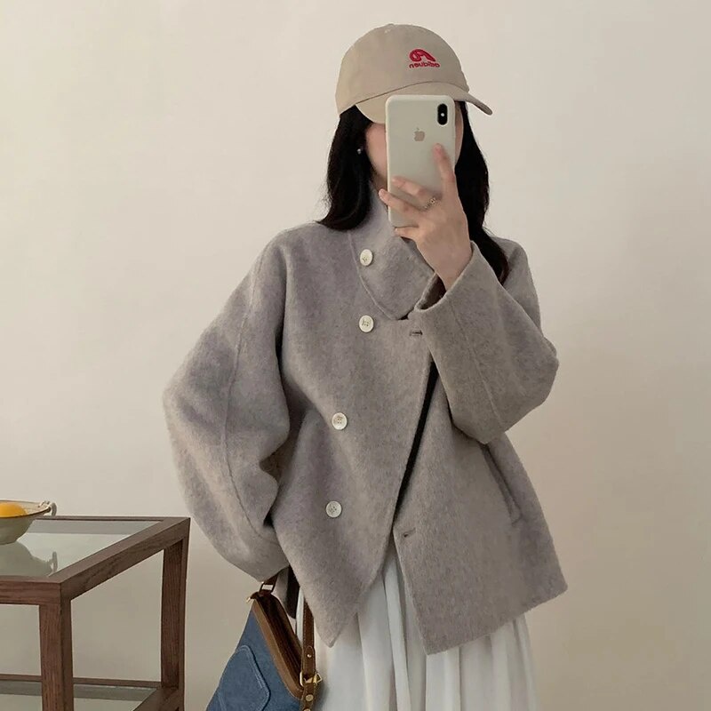 JAKET WANITA JACKET WINTER WANITA COAT KOREAN OFF WHITE CARDIGAN KOREA BAHAN PREMIUM SIZE JUMBO