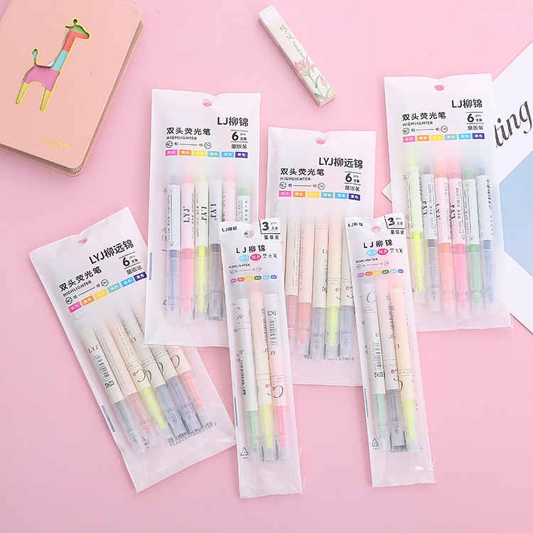 

(New) 12 Warna stabilo panjang / 6 pcs stabilo highlighter warrna stabilo 2 kepala