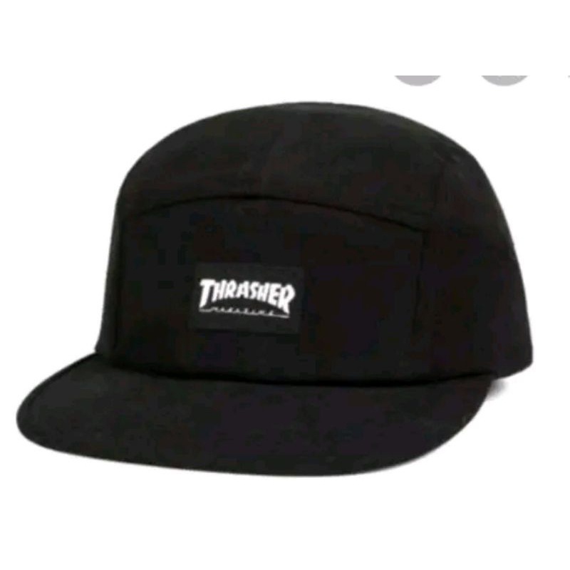 Topi 5 panel thrasher  / five panel premium / snapback caps distro original topi lima panel pria TER