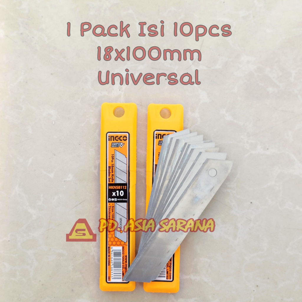 

[PACK] Isi Cutter Besar 18mm HKNSB112 INGCO Refill Mata Pisau Blade
