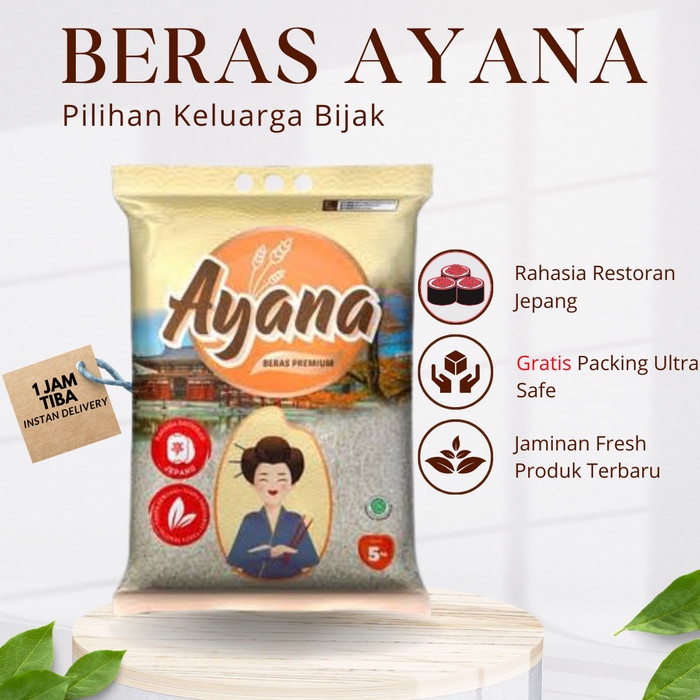 

Beras Ayana Gold 5Kg Premium Pulen Nasi Sushi Jepang TM