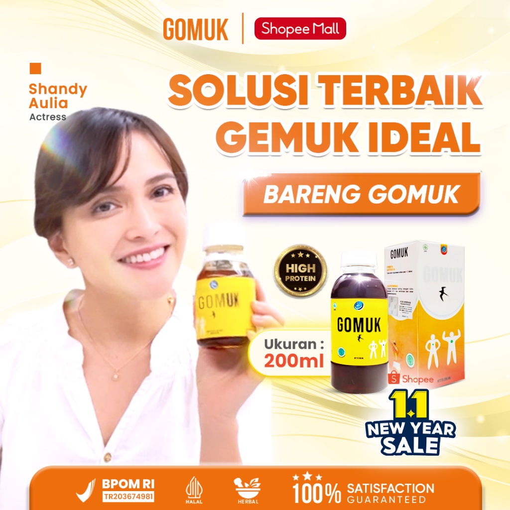 

GOMUK / Madu penggemuk herbal/ 200 ml/ BPOM approved/ naik 5-15 kg