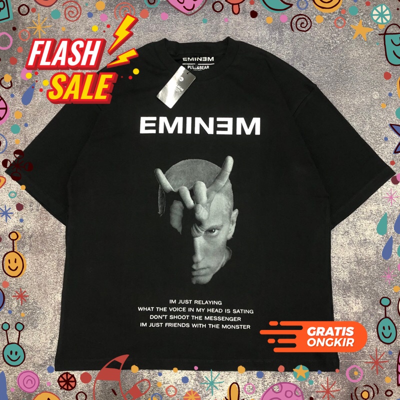 MEGASALE / Baju Kaos Pull&Bear Oversize EMINEM - T Shirt Band Vintage Oversize Eminem Baju Kaos Band