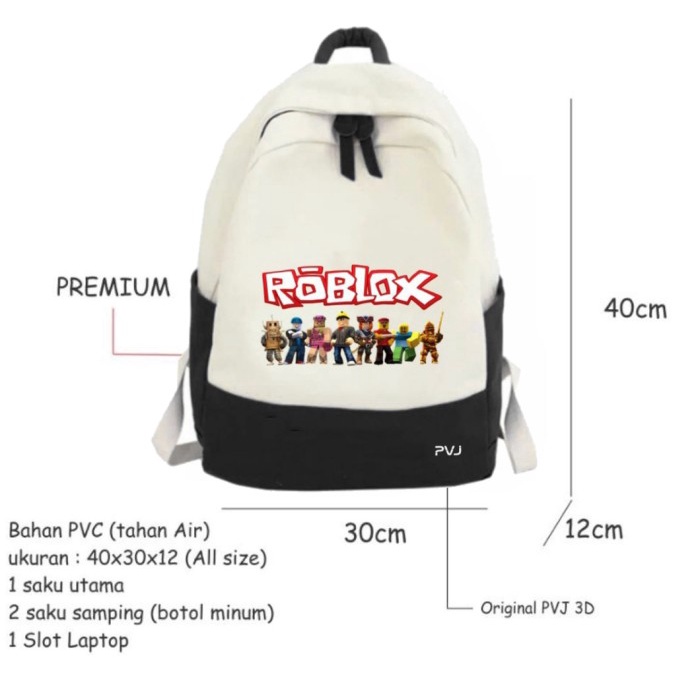 Tas Roblox Ransel Roblox Tas  Roblox Tas Anti Air Tas  - Hitam Putih