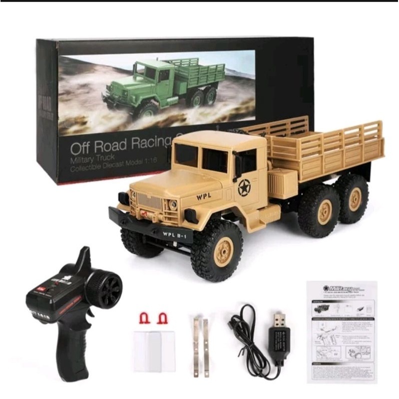 Wpl B16 Rc Adventure Truck Offroad Military V  Jjrc Q64  6wd 6x6 Truck Militer Diecast Pin Zan 6013