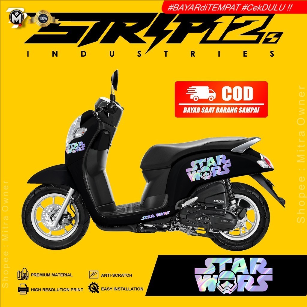 CUTTING STICKER STARWARS STRIPING SCOOPY BEAT GENIO VESPA