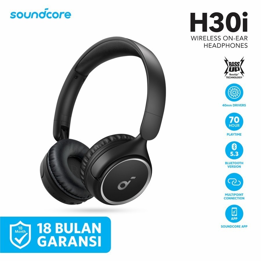 Anker Soundcore H30i Headphone Bluetooth Wireless On-Ear
