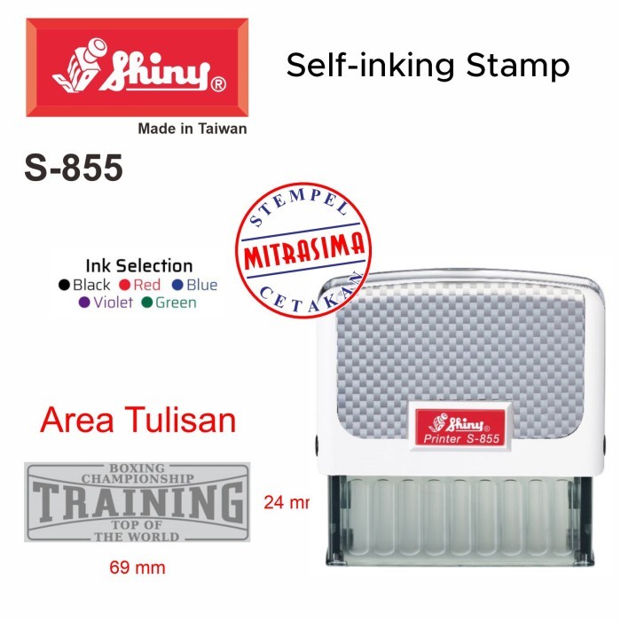 

Stempel Shiny S-855 Shiny bentuk persegi S855 Tipe S 855 - Bodinya saja