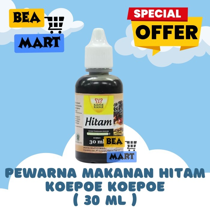 

Pewarna Makanan HITAM Koepoe Koepoe 30 ml | Food Coloring Black Kupu Kupu 30ml