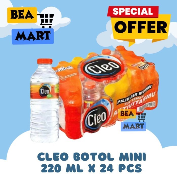 

Cleo Air Mini 220 ml x 24 Pcs | Air Mineral Botol Kecil 220ml Murah Instan