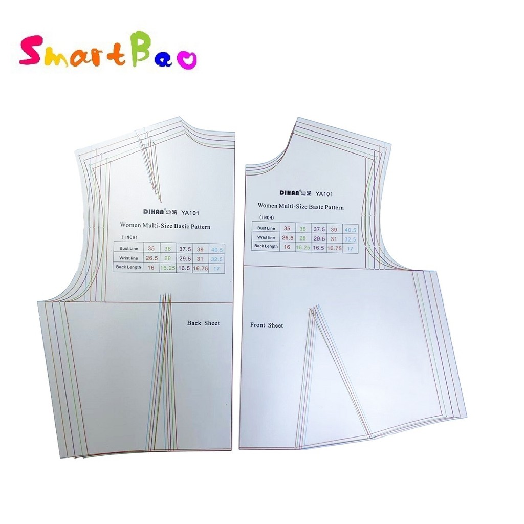 

1:1 Basic Inch Sewing Pattern Fashion Women Prototype Full Scale Clothing Design Rulers Template Apparel Pattern Making YA101