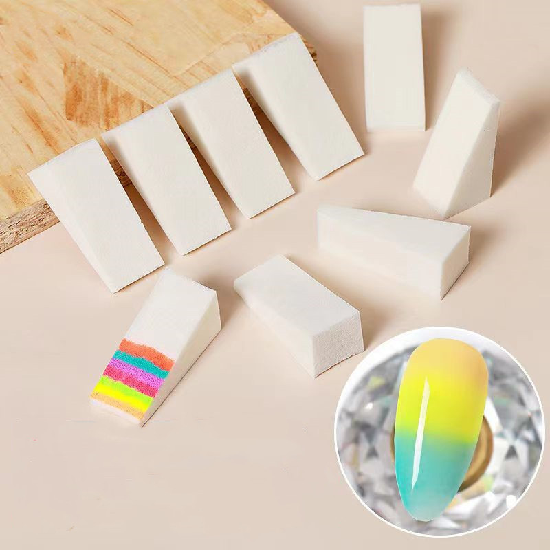 

50PCS Soft Sponge Gradient Nail Art Stamper Tool Gel Polish Color Gradient Brush Powder Sponge Grab Pen For Manicure Accessories