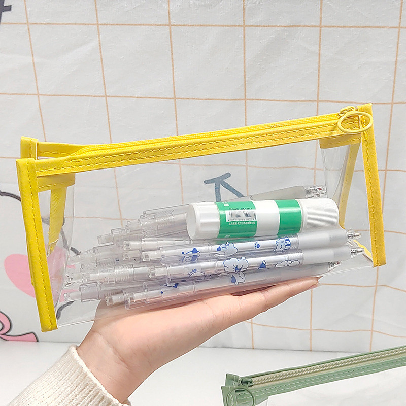 

Transparent Pencil Case Large Capacity Simple Pencil Bag with Zipper Kawaii Cosmetic Bag School Study Stationery Office Supplies