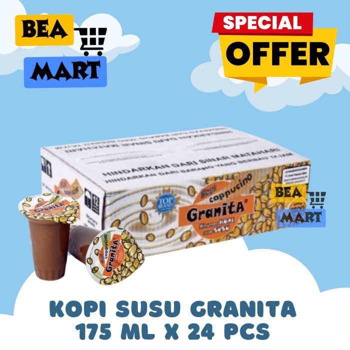 

Minuman Kopi Susu GRANITA Cappucino 175ml x 24 Pcs | Capucino Cup Dus