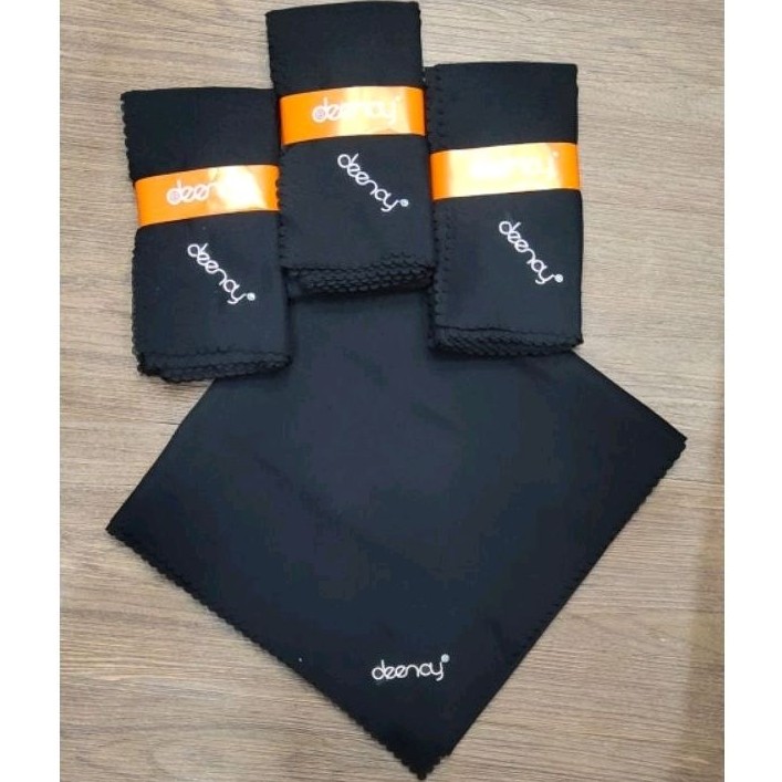 Deenay Liza Hitam Hijab Segi Empat Polos Bordir Laser Cut