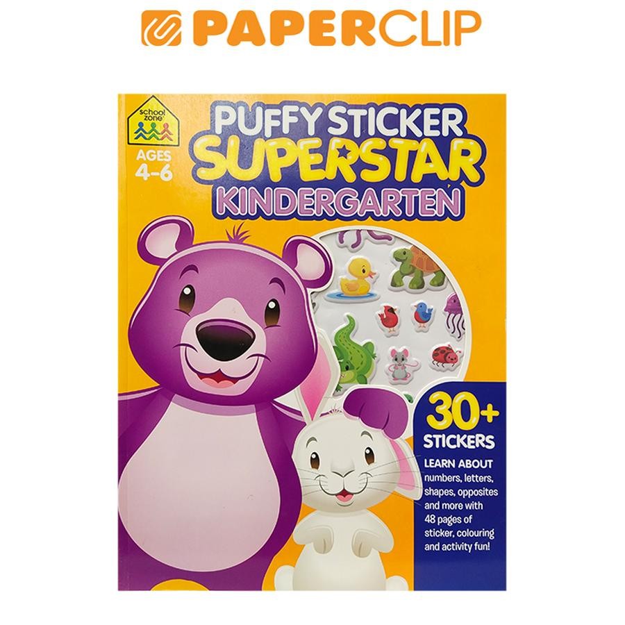 SCHOOL ZONE PUFFY STICKER SUPERSTAR : KINDERGARTEN