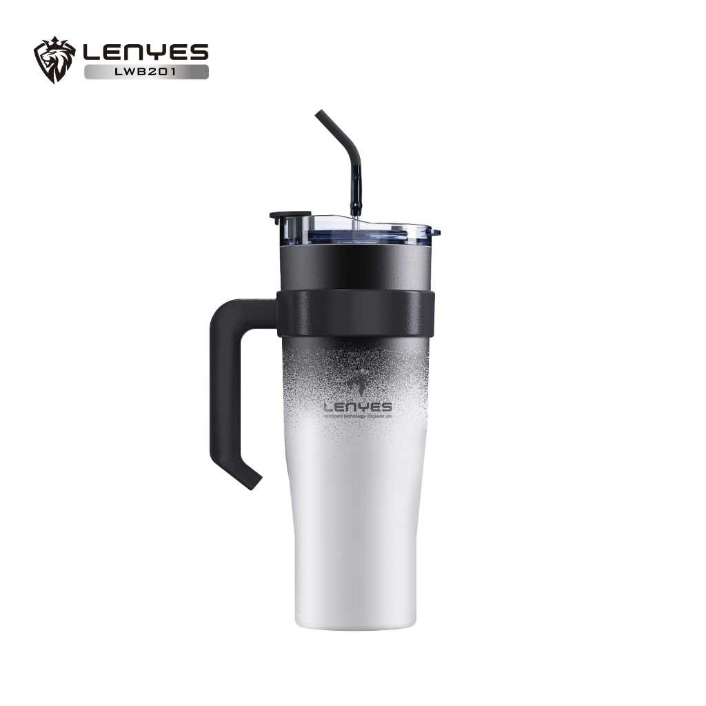 Tumbler LENYES LWB201 1.2 Liter Grip Portable Stainless Botol Air Minum Gagang Jumbo Tahan Panas dan Dingin Vacuum Car Cup