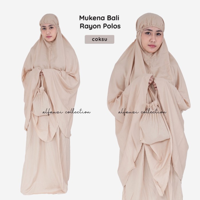mukena dewasa terbaru Bali polos - Coklat Susu