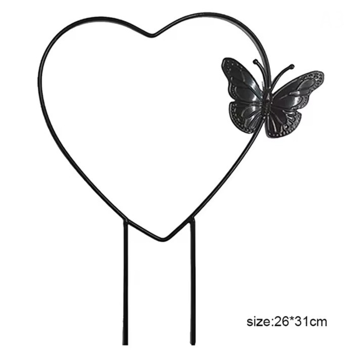 Turus Cagak Tiang Penyangga Besi Heart Hati Love Kupu Kupu Butterfly Rambatan Dekorasi Tanaman Ramba