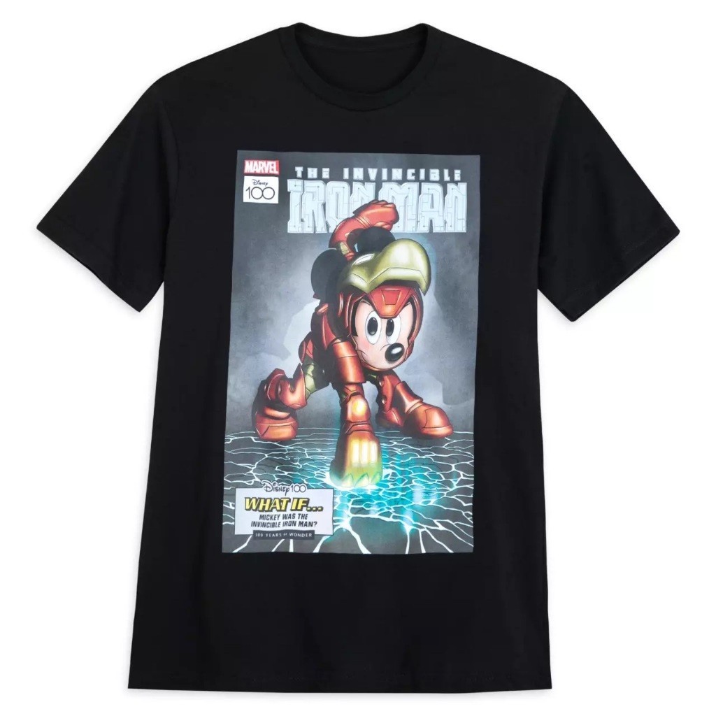 KAOS DISTRO Mickey Mouse – The Invincible Iron Man Comic T-Shirt for Adults – Disney100
