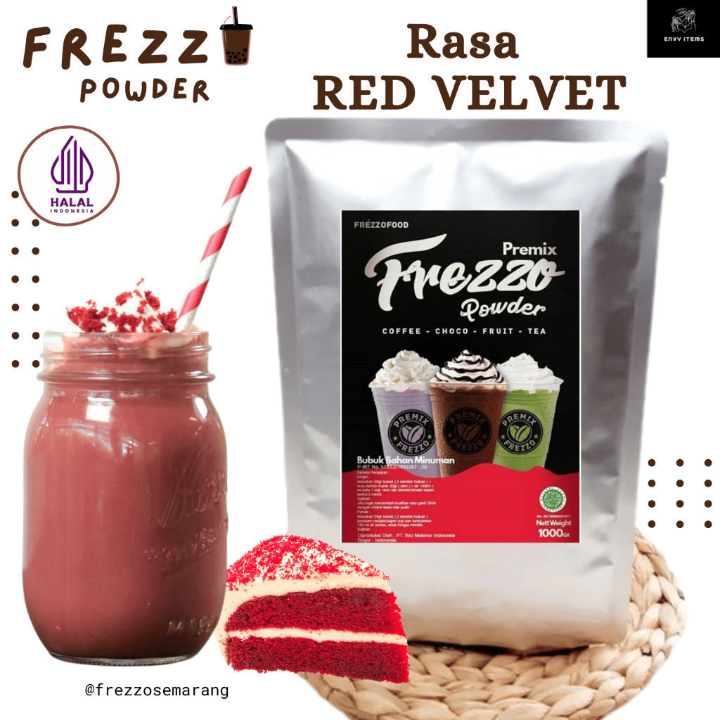 

1 KG FREZZO POWDER RASA RED VELVET BUBUK MINUMAN RASA RED VELVED POWDER DRINK | BOBA BROWN SUGAR |