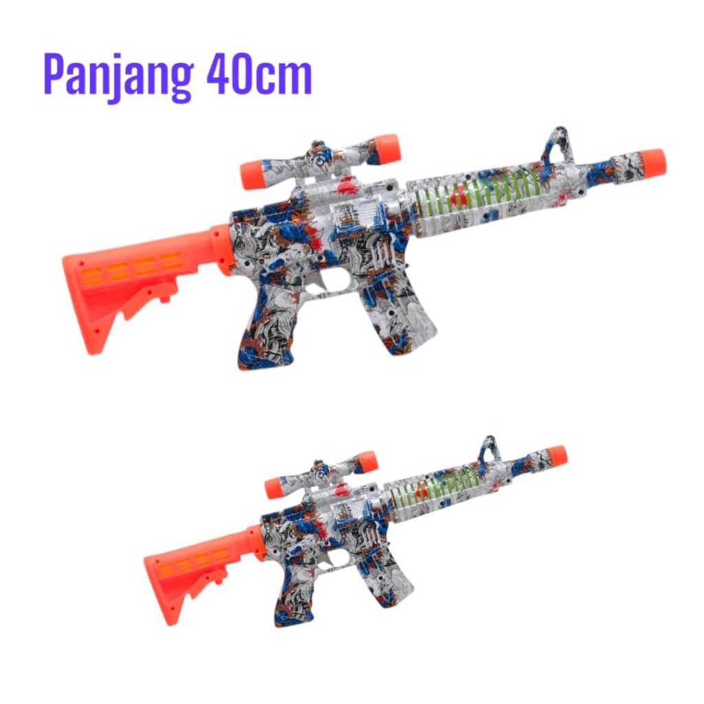 Mainan Anak Pistol Pistolan / Suara Water Printing Graffiti / AR M4 AK Squid Game / Space Gun