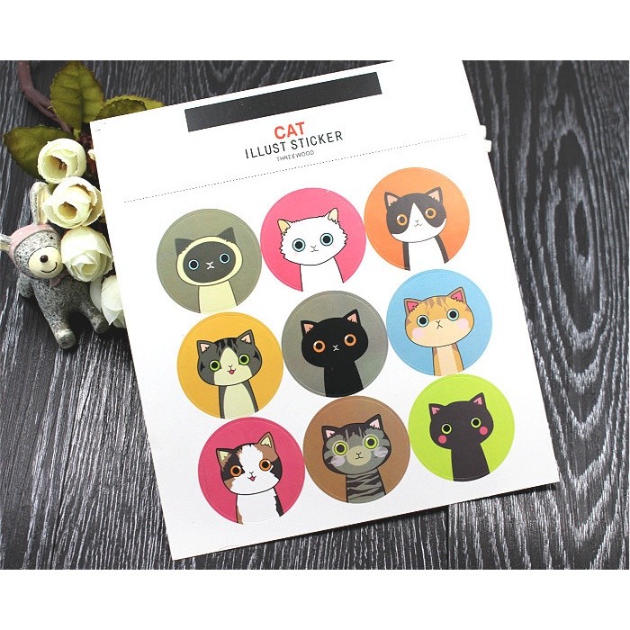 

Stiker Lucu Korea Cat, Rabbit, Animal baking sticker / decorative sticker hampers goodiebag gift box