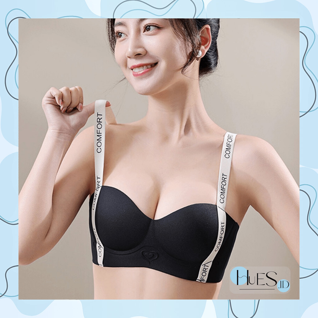 HUES.ID Bra Push Up Tanpa Kawat Wanita Bra Seamless Wanita Korea Fashion Bralette 9078