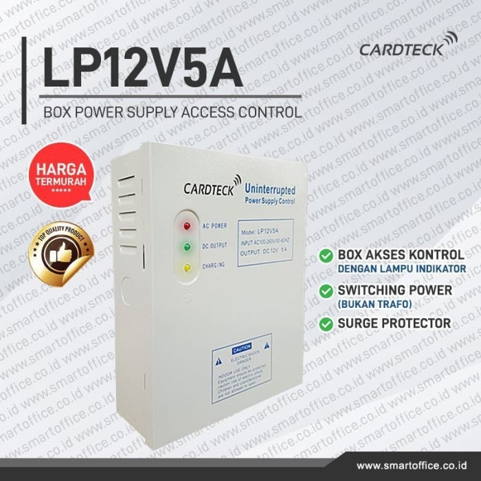

Lock Power Supply 12V5A, Support NO & NC Output, LP12V5A - LP12V5A