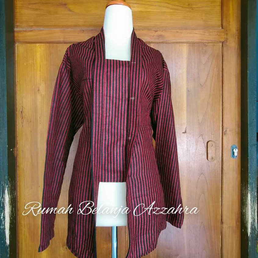 LURIK BAJU ADAT WANITA JAWA WARNA MERAH/KEBAYA LURIK JAWA/KEBAYA LURIK ADAT JAWA DEWASA