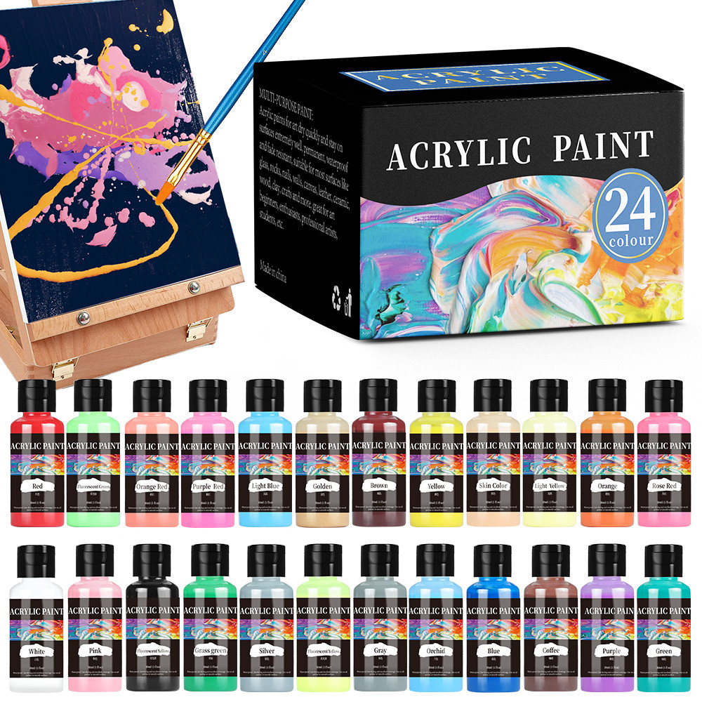 

24 Colors Set Acrylic Leather Repair Paint DIY Painting Coloring Pigments For Shoes Sneakers Sofa Jacket Bag Wallet Car Seat