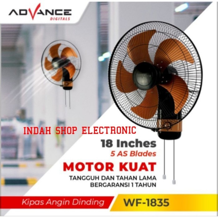 Kipas Angin Dinding Advance 18" Baling Besi / Advance