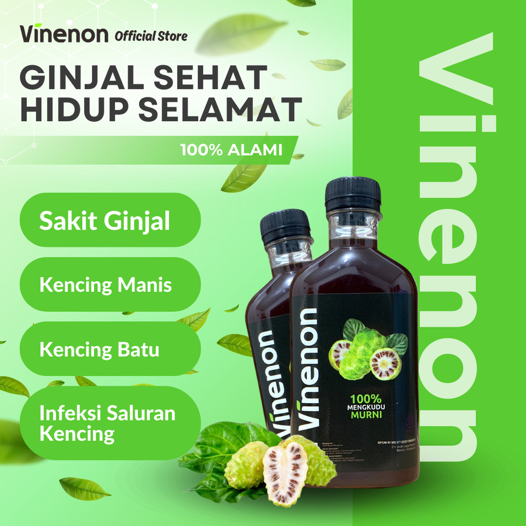 

Cuka Menkudu Vinenon dapat 2 BOTOL - Basmi Batu Ginjal - Turunkan Kolestrol dan Asam Urat - 300ml