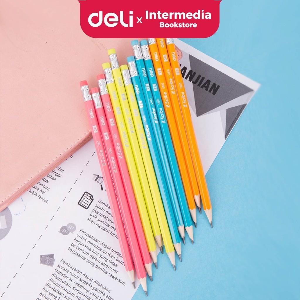 

BOBOMART X Deli EU51000 Graphite Pensil Kayu 2B dengan penghapus bahan berkualitas tinggi yang tidak beracun