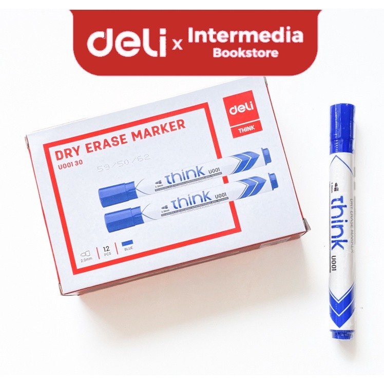 

Deli EU00130 Spidol Papan Tulis Putih 2.0mm Mudah Dihapus dan Tidak Beracun