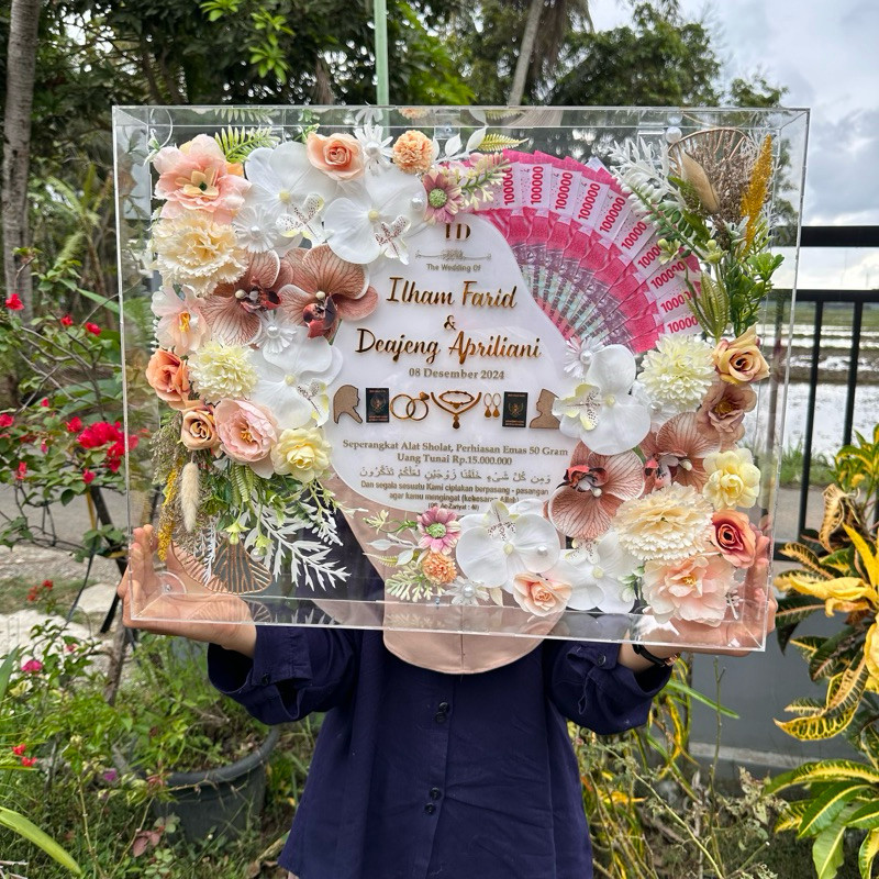 Mahar Uang Murah, [ 1-2 HARI JADI ] 40x30 MAHAR STANDAR PERNIKAHAN SET HIASAN WEDDING FRAME BINGKAI 