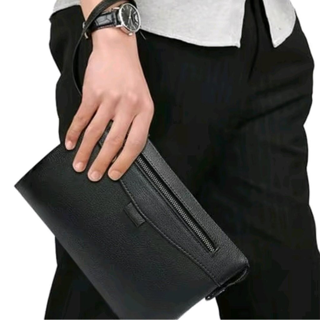 HandBag Clutch Pria Wanita PU Leather Premium Layer Tripple Zipper/HandBag Pria Dan Wanita Kekinian 
