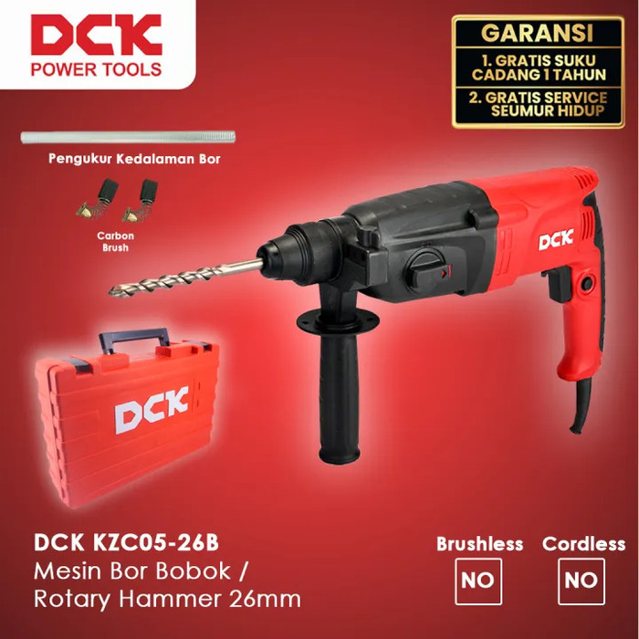 Mesin Bor Bobok Beton - DCK Rotary Hammer Drill SDS 3 Fungsi [26mm]