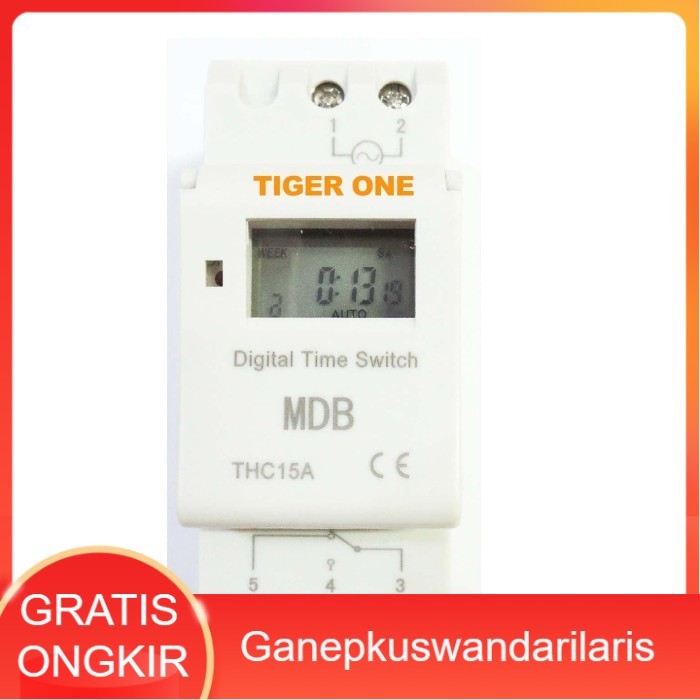 MCB TIMER digital, Timer Switch THC15A, panel lampu listrik otomatis - Ganepkuswandarilaris