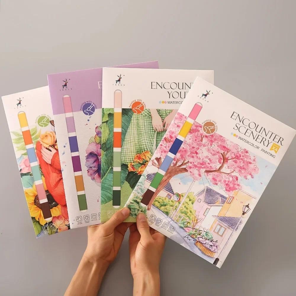 

Portable Kids Watercolor Painting Book Gouache Graffiti Coloring Books Drawing Paper Educational Toys for Children Xmas Gifts JL