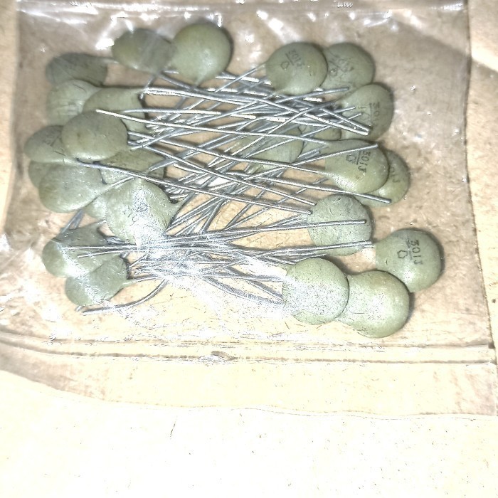 kapasitor keramik 301 300pf 300 pf keramic capasitor original ceramic 300p p Fajar elektro 2