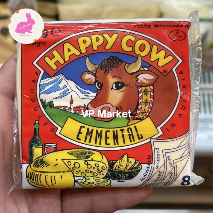 

Keju Happy Cow Emmental Slice Cheese 150g | Keju Slice Austalian