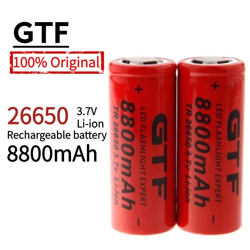 26650 Baterai Isi Ulang 8800mAh 3.7V Baterai lithium li-ion untuk Senter LED Daya Tinggi